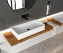 Bernstein Waschbecken PB2013 aus Mineralguss Solid Stone - 80 x 40 x 14,5 cm - Weiß Matt Bild 5