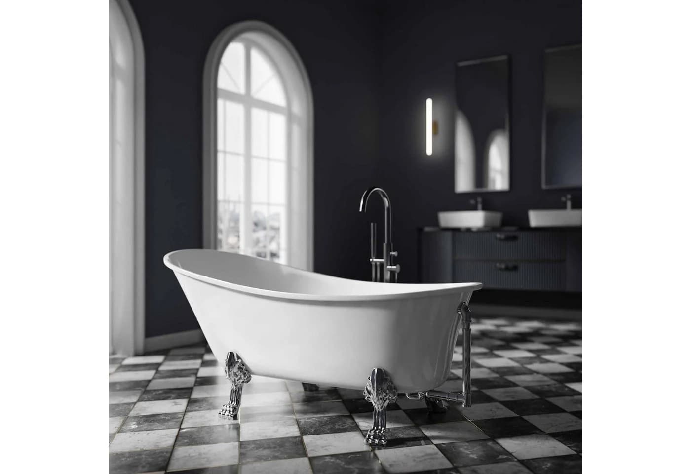 Bernstein Badewanne PARIS Retro-Design Weiß Acryl - Bild 2