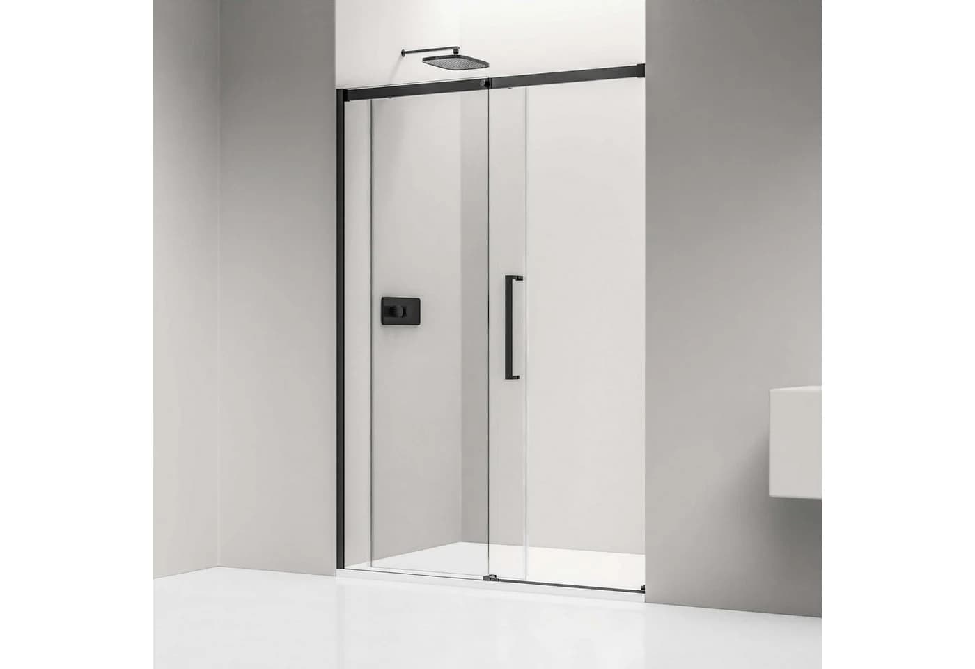 Bernstein Duschwand DX906 FLEX Schwarz ESG Glas Soft-Close