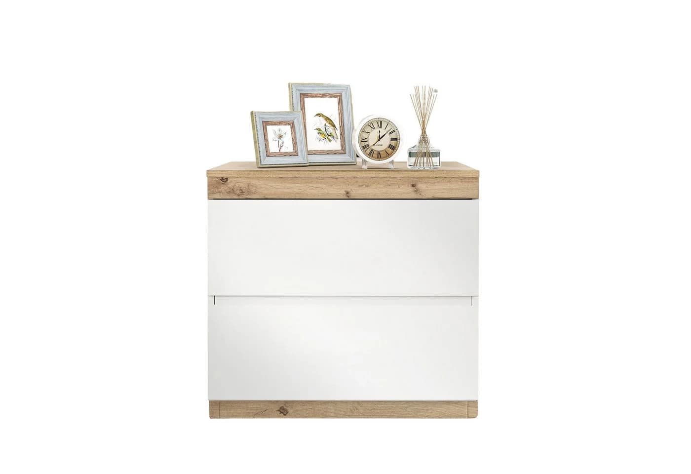 Thanaddo Nachttisch mit Schubladen Weiß Modern - Bild 2