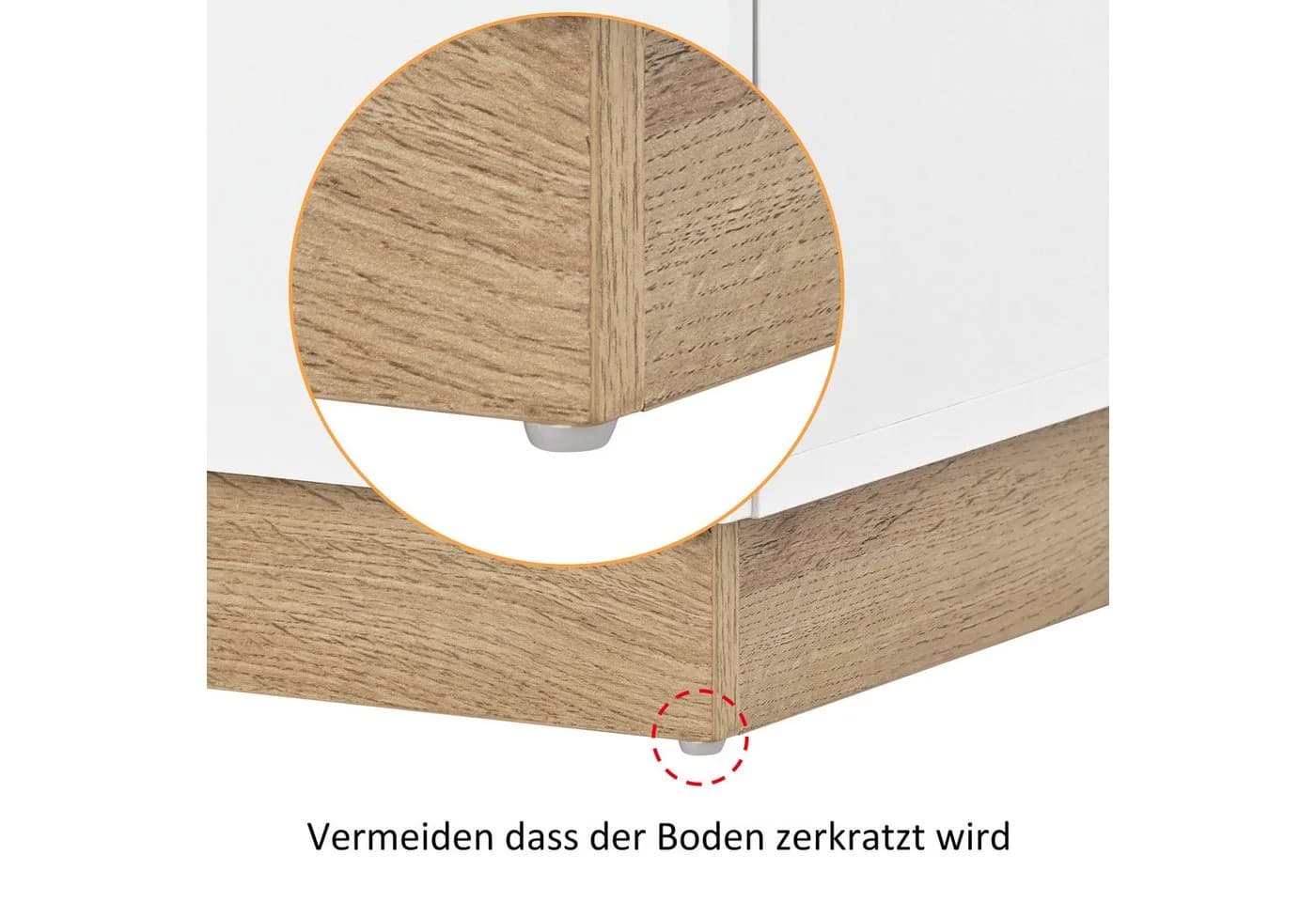 Thanaddo Nachttisch mit Schubladen Weiß Modern - Bild 4