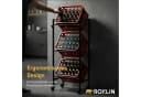 Roxlin Getränkekistenregal Metall mit Rollen und Bieröffner Bild 1