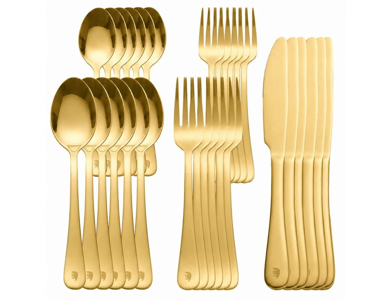 Roxlin Besteckset 30-tlg. Plain Design Edelstahl Gold/Schwarz/Silber