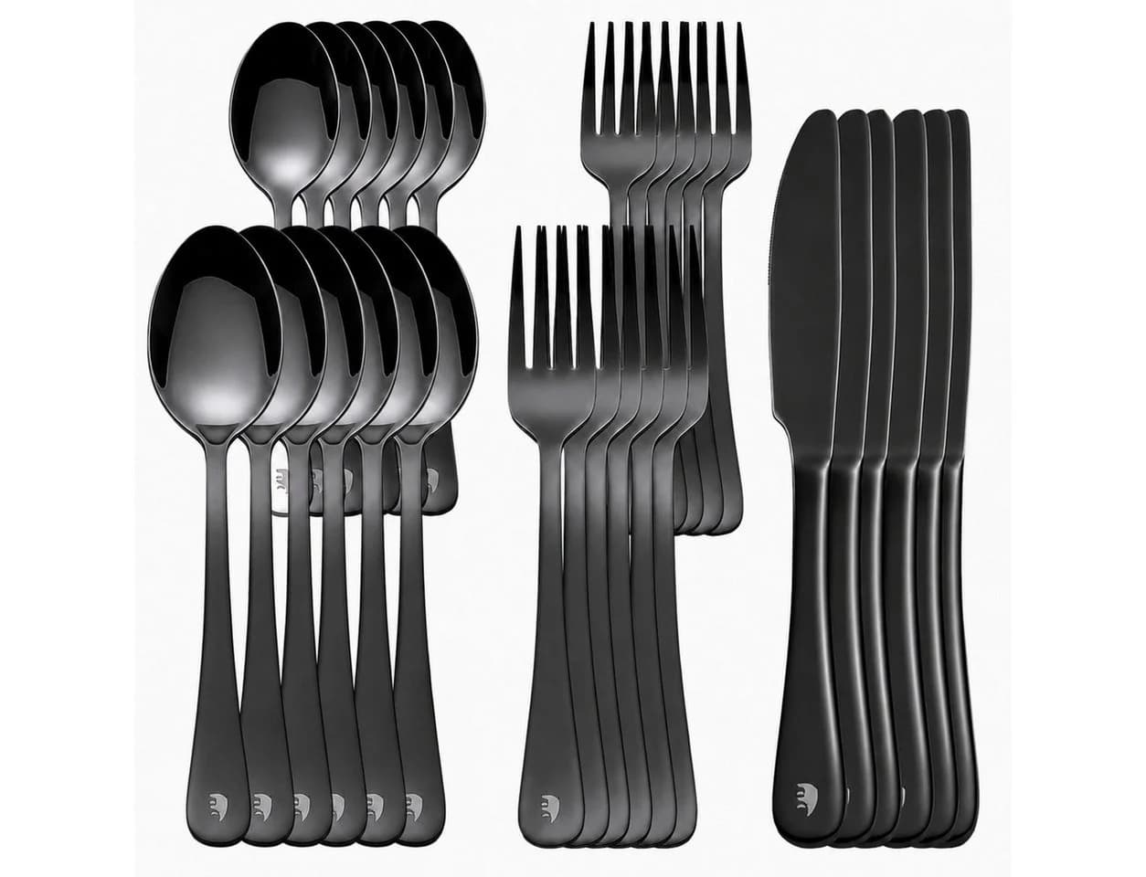 Roxlin Besteckset 30-tlg. Plain Design Edelstahl Gold/Schwarz/Silber
