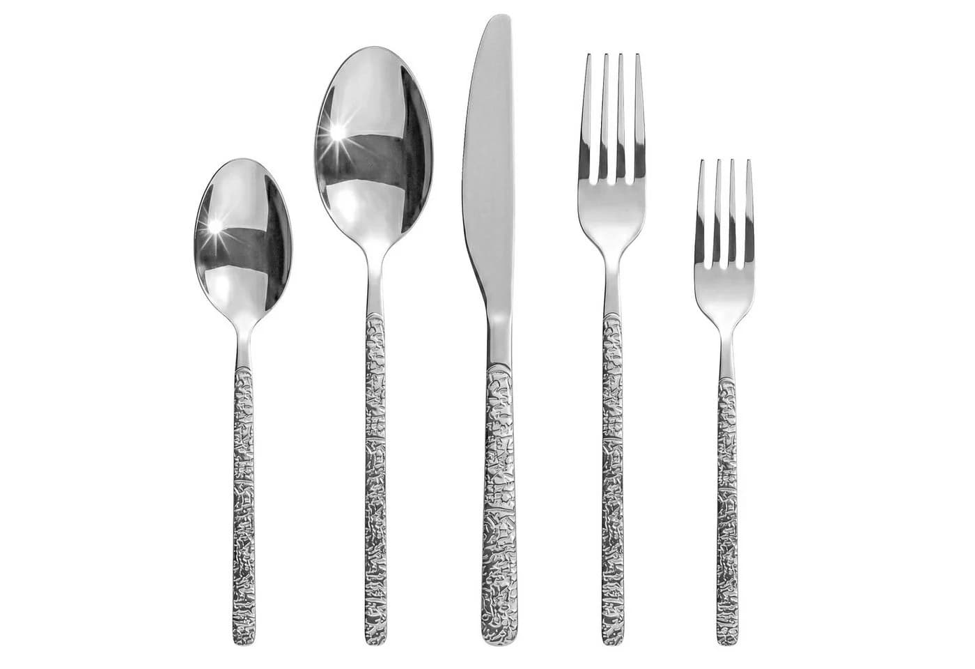 Roxlin Besteckset 30-tlg. Stein Design Edelstahl Gold/Schwarz/Silber - Bild 2
