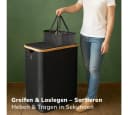 Roxlin Wäschekorb 150L mit Deckel & 2 Taschen, faltbar & wasserdicht Bild 5