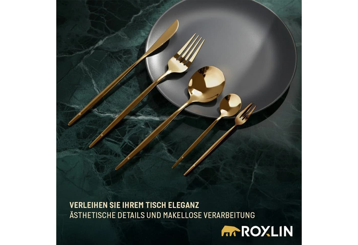 Roxlin Besteck-Set 30-teilig Edelstahl Gold Modern