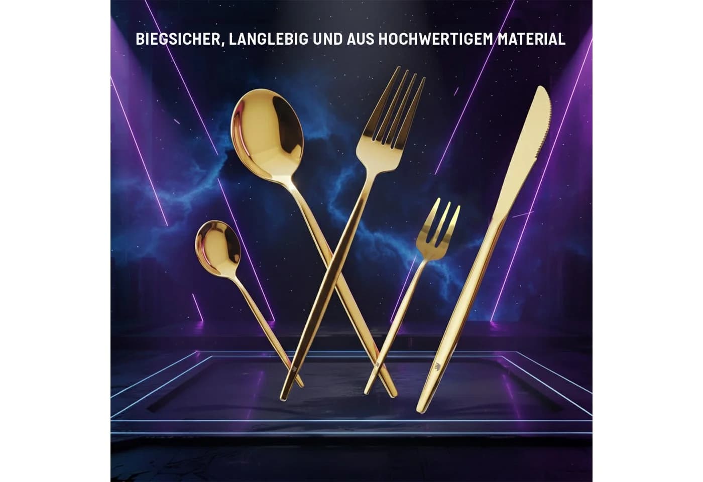 Roxlin Besteck-Set 30-teilig Edelstahl Gold Modern - Bild 5