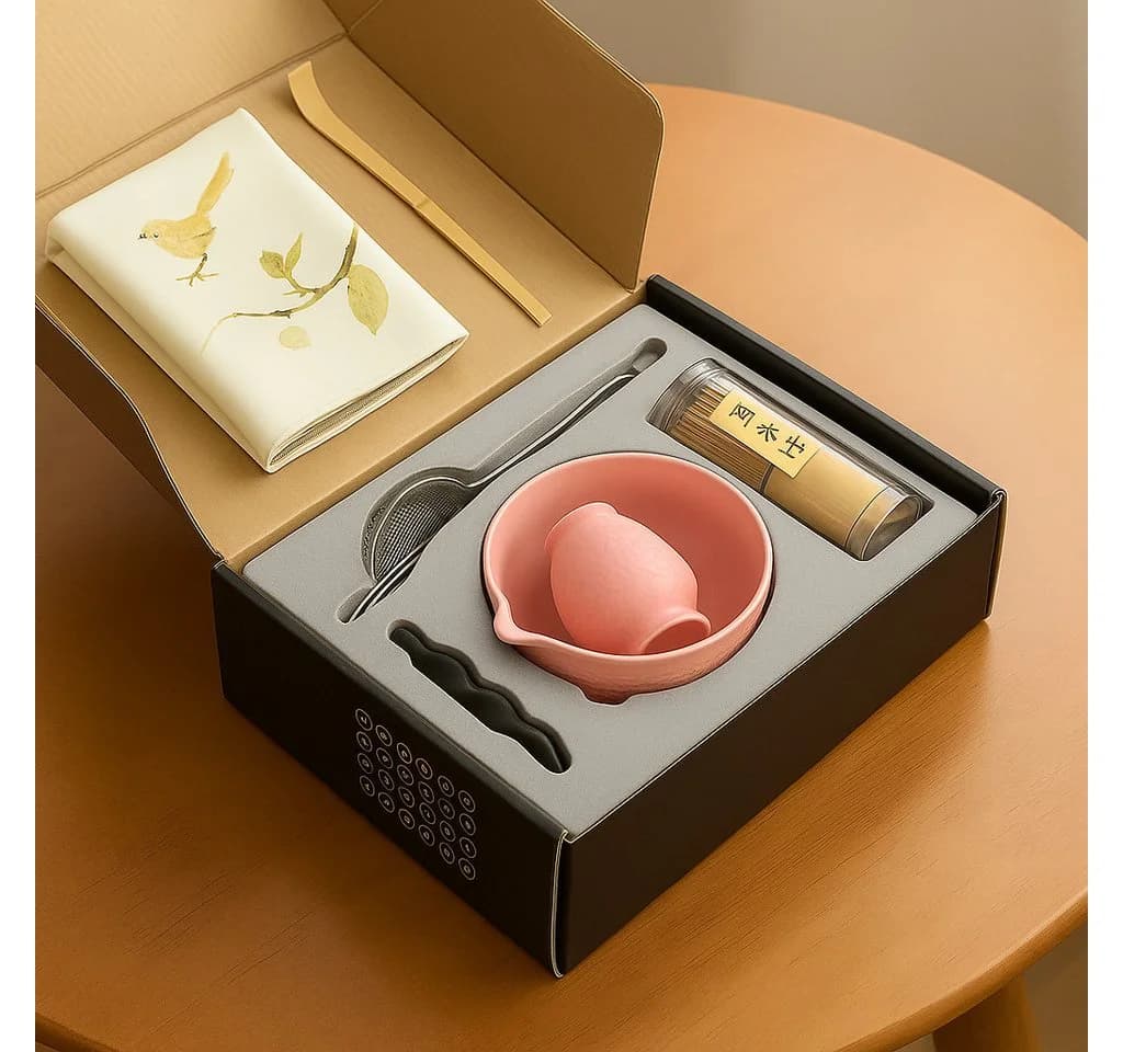 Roxlin Matcha-Set 7-teilig Keramik Bambus-Besen Rosa