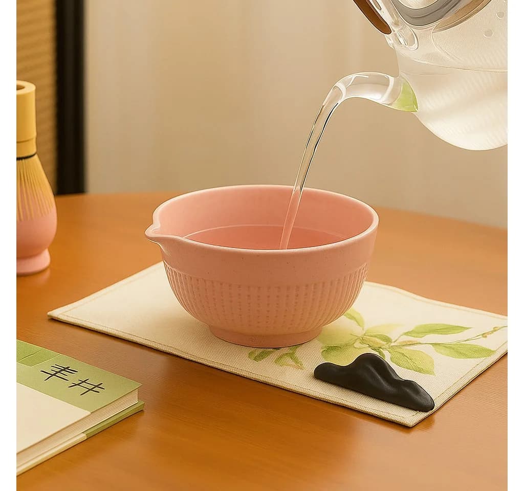 Roxlin Matcha-Set 7-teilig Keramik Bambus-Besen Rosa - Bild 4