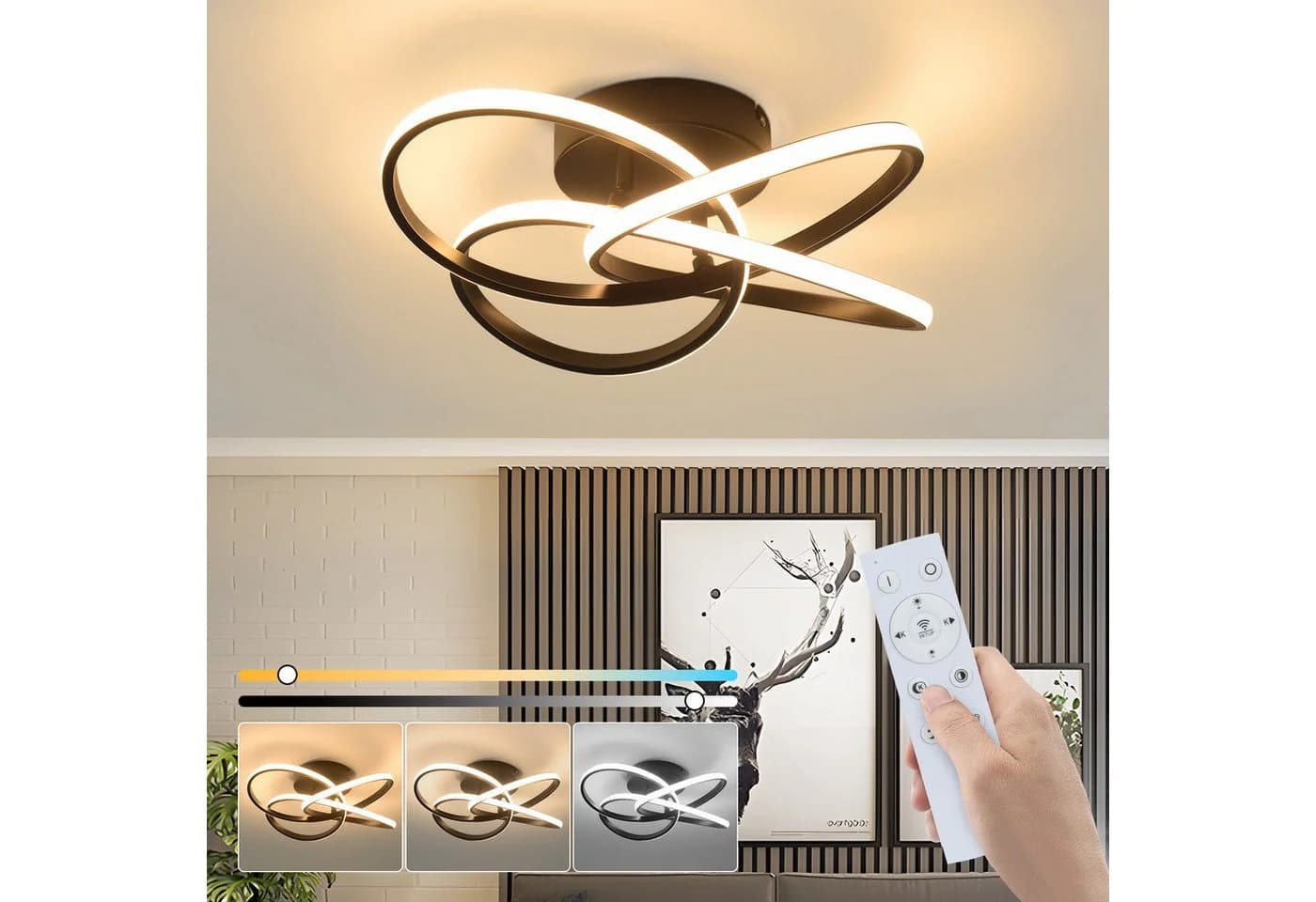 ZMH LED Deckenleuchte Schlafzimmerlampe Modern Blume 46W - Bild 2