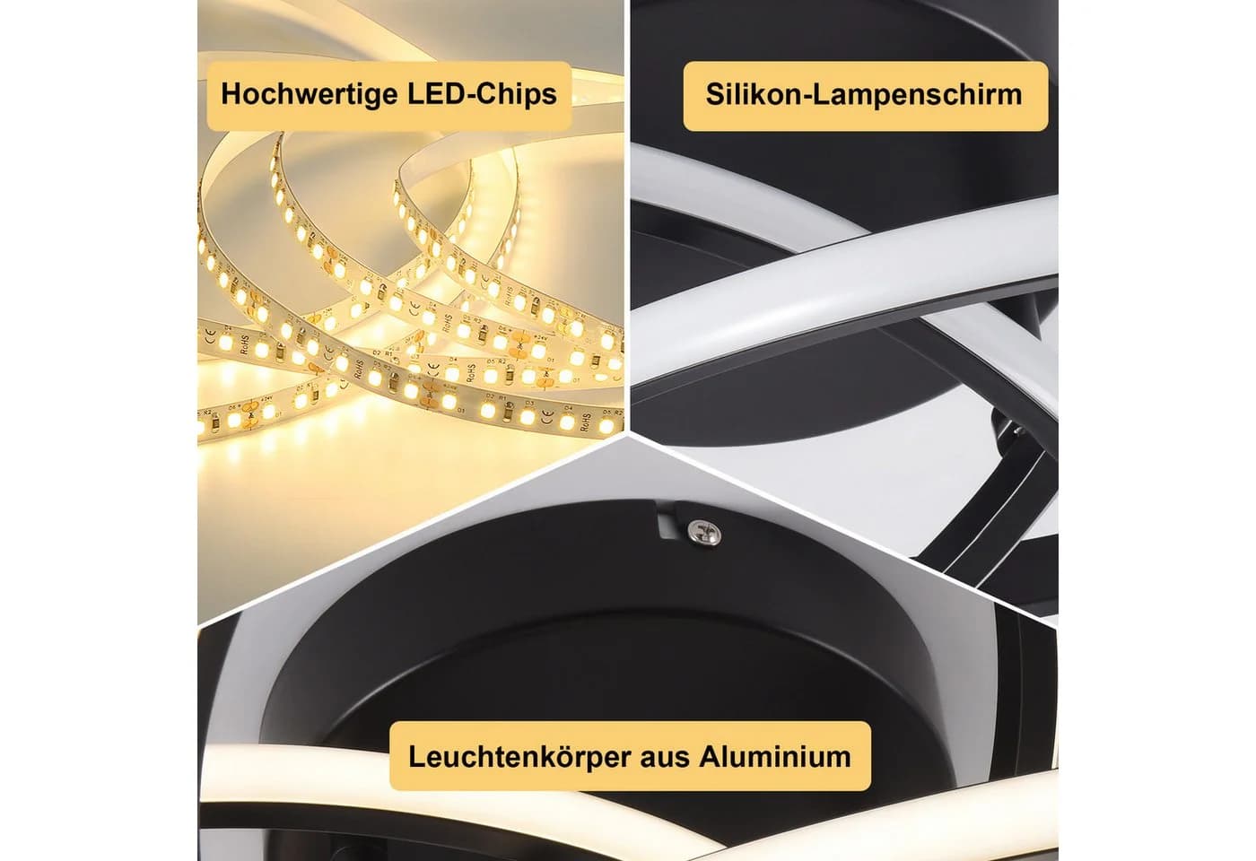 ZMH LED Deckenleuchte Schlafzimmerlampe Modern Blume 46W - Bild 5