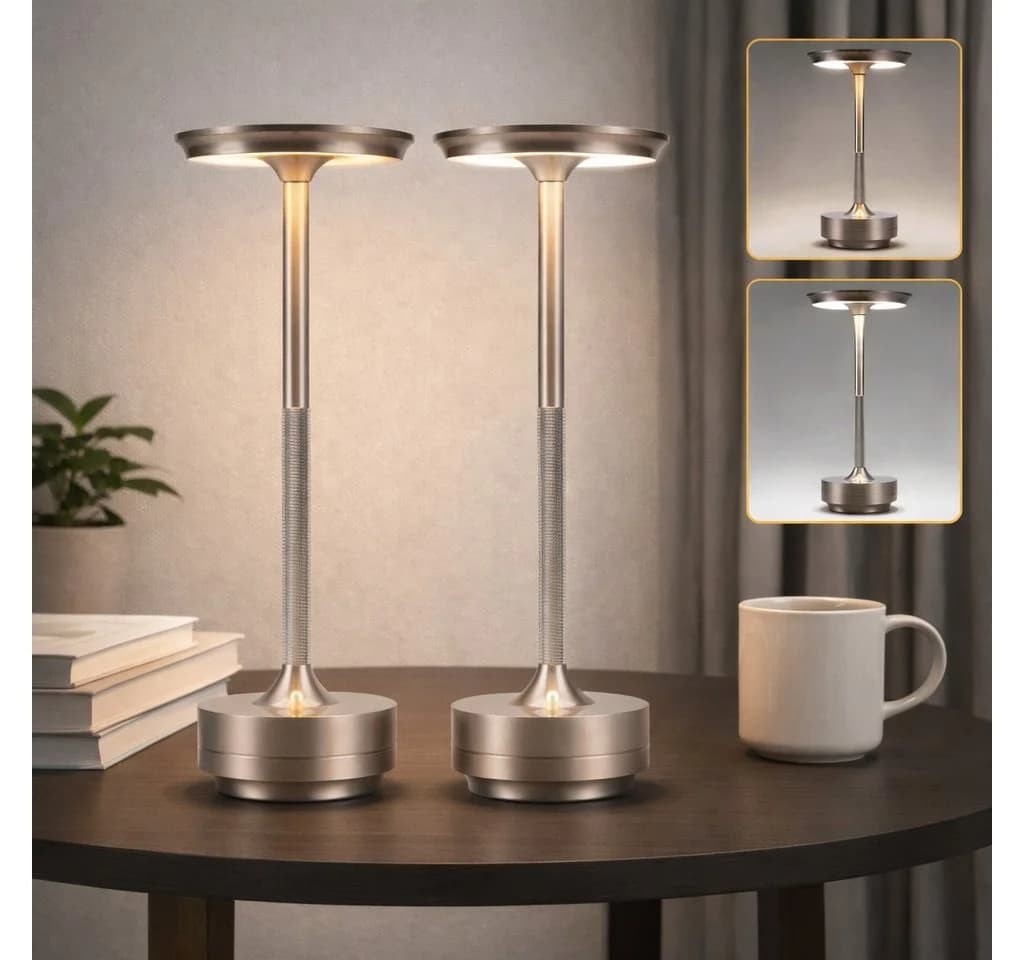 ZMH LED Tischleuchte Kabellos Nachttischlampe Touch Dimmbar 3000-6500K - Bild 2