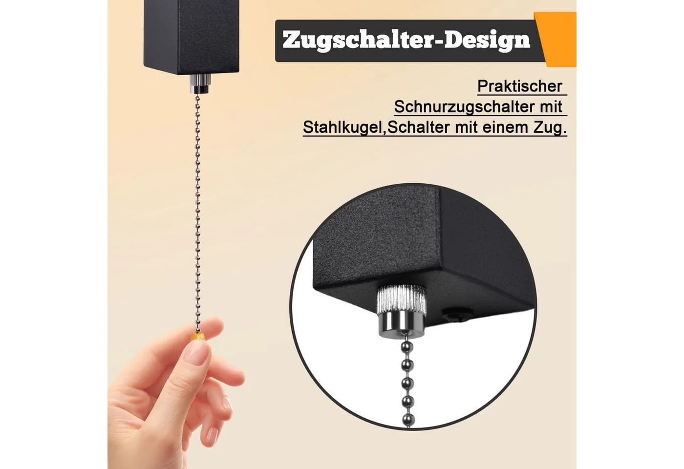 ZMH LED Wandleuchte Innen Wandlampe mit Schalter 3000K Warmweiß - Bild 5