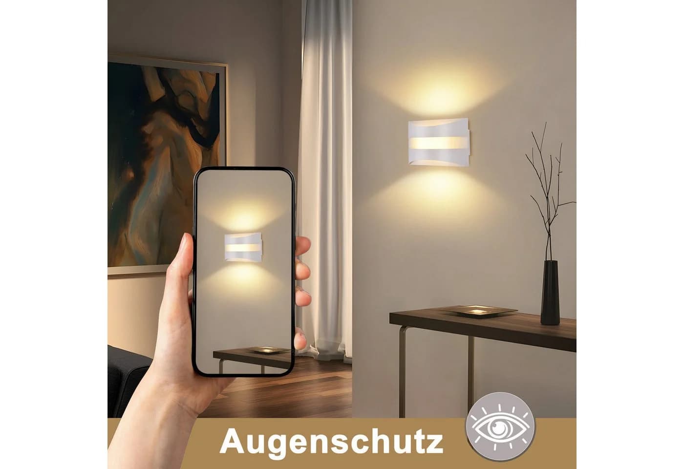 ZMH LED Wandleuchte Modern Design Warmweiß 3000K - Bild 3