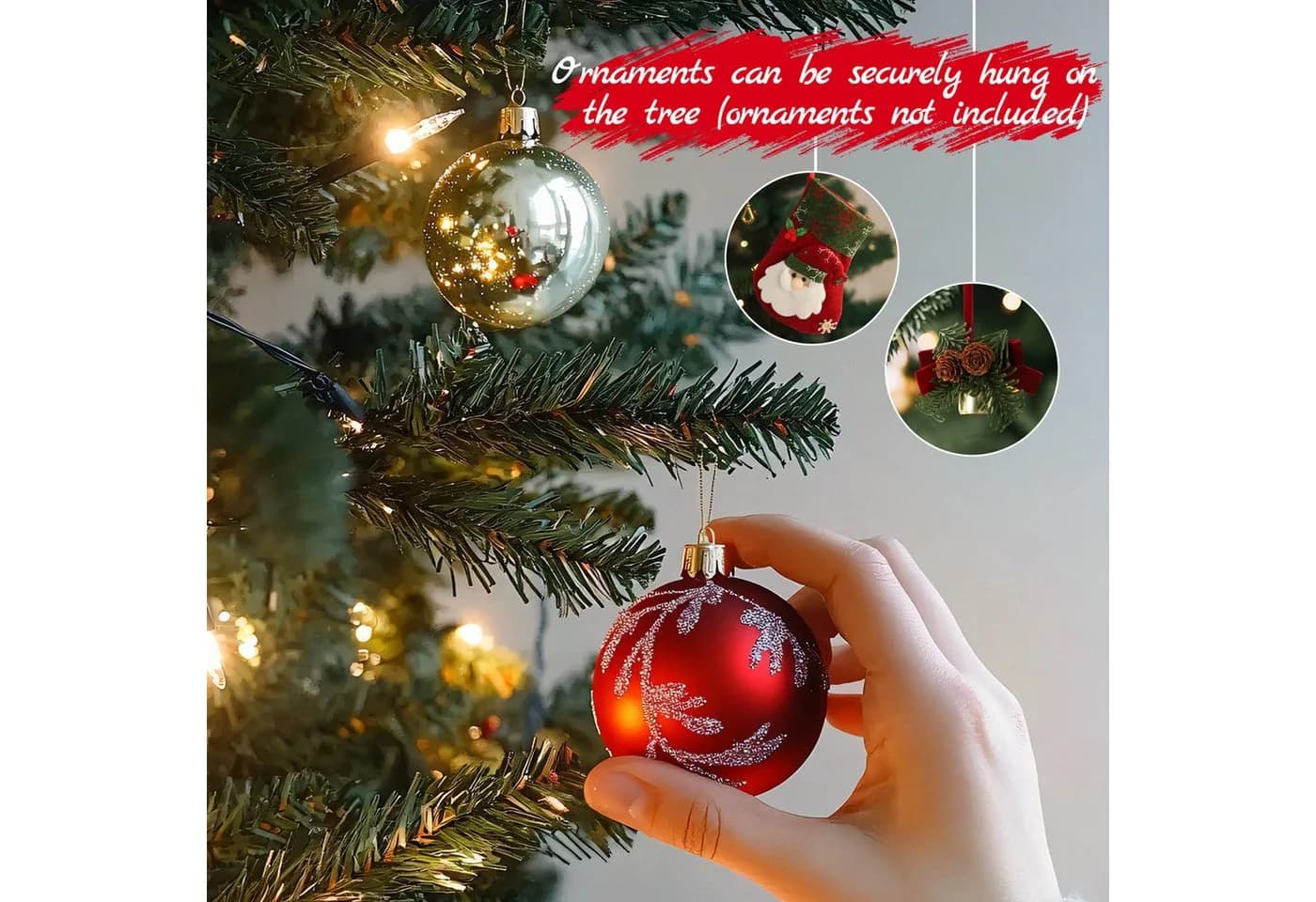 ZMH Künstlicher Weihnachtsbaum 210cm Grün-Weiß PVC & PE - Bild 4