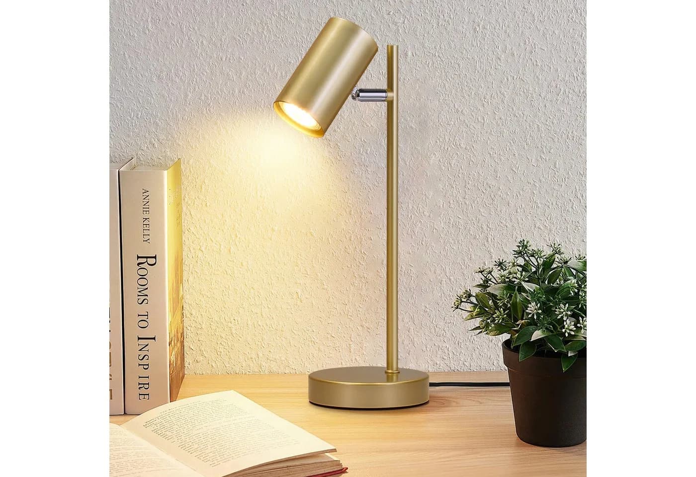 ZMH LED Tischleuchte GU10 Schwenkbar 350° Modern Gold