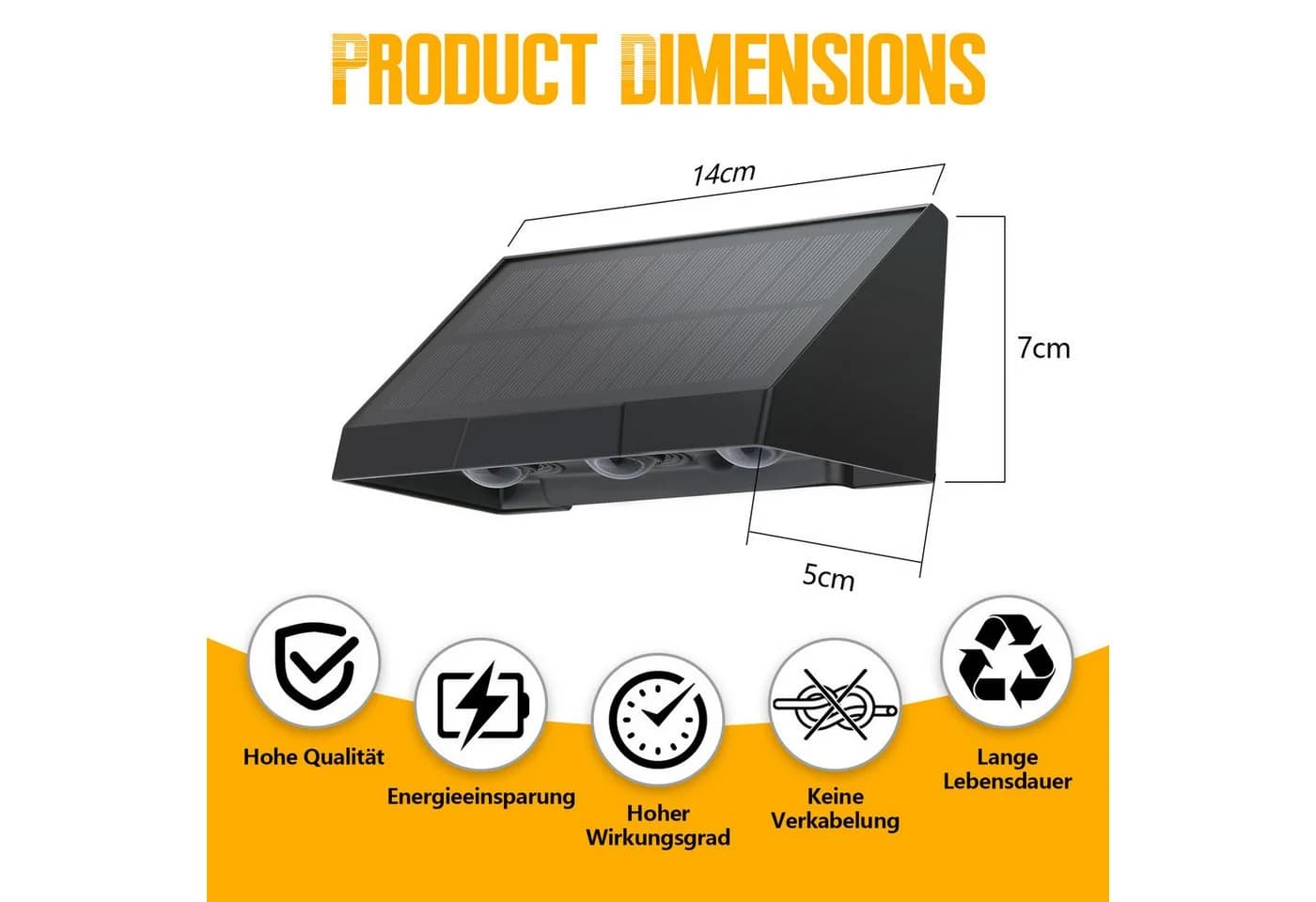 ZMH Solarwandleuchte 3000K Warmweiß 1800mAh - Bild 4