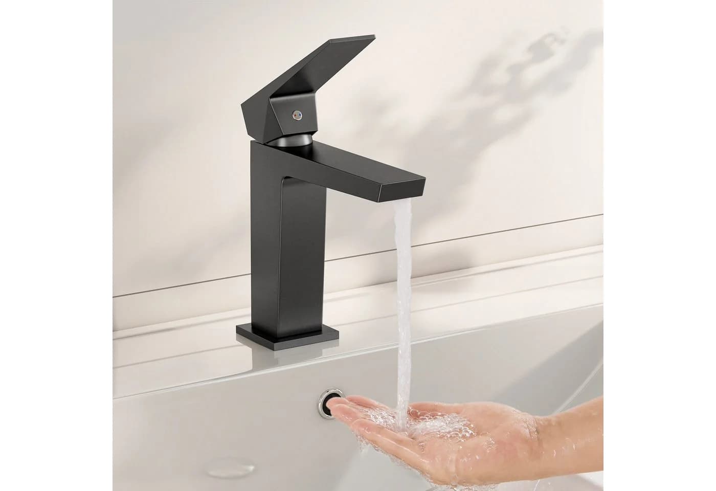 radelldar Waschtischarmatur Edelstahl Schwarz Gold Anti-Spritz - Bild 4