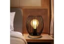 Riserva Retro Tischlampe Schwarz E27 Fassung Holz Basis Bild 3
