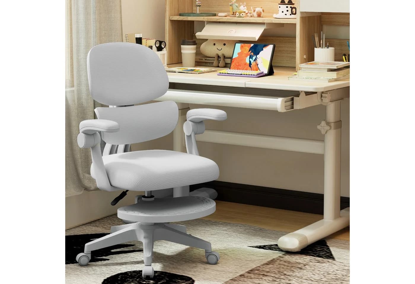 JOYLDIAS Ergonomischer Kinderstuhl Grau mit verstellbarer Rückenlehne - Bild 2