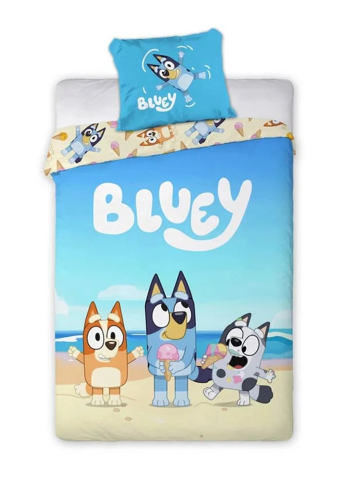 Bluey Kinderbettwäsche Beach Day Set 100x135 cm Baumwolle