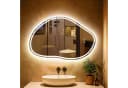 PESENXAN LED Badspiegel Asymmetrisch Silber Touch-Schalter Bild 2