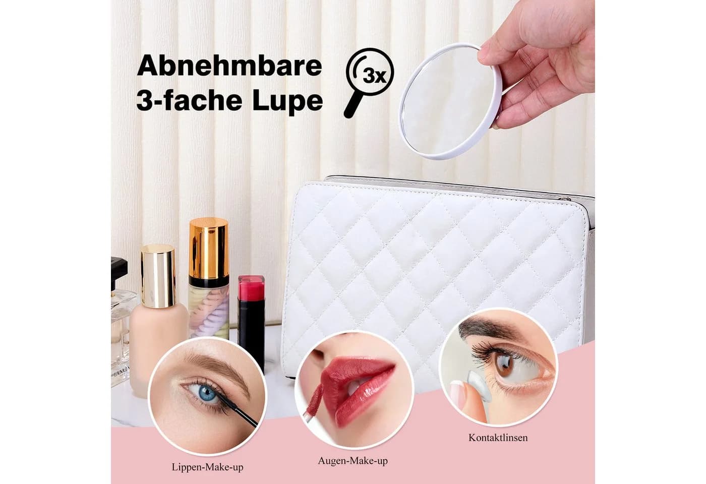 GIMBELEN Schminkspiegel mit Beleuchtung Touch USB-C 360° Drehung - Bild 5