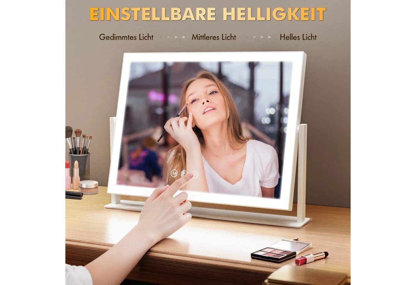 GIMBELEN Schminkspiegel mit LED-Beleuchtung & Dimmer - Bild 3