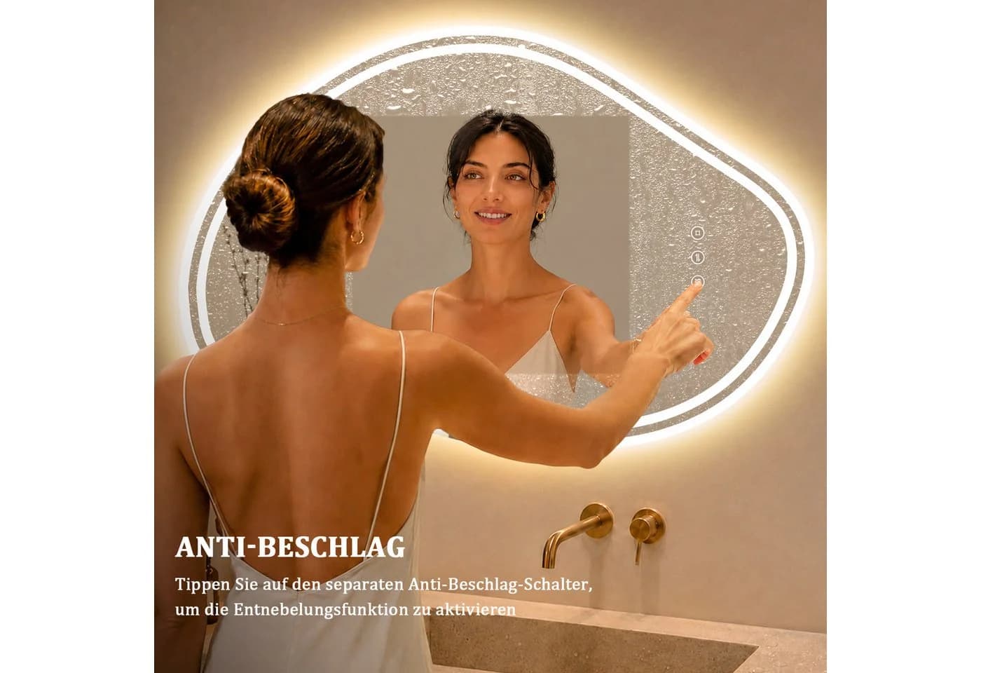 GIMBELEN Badspiegel mit Beleuchtung Silber Anti-Beschlag - Bild 5