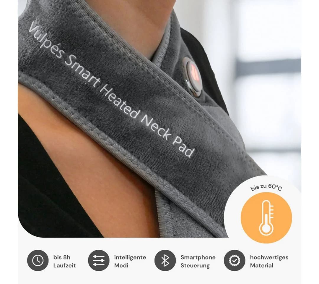 Vulpés Nackenkissen NeckPad Pro - Kabelloses beheizbares Nackenkissen Grau - Bild 3