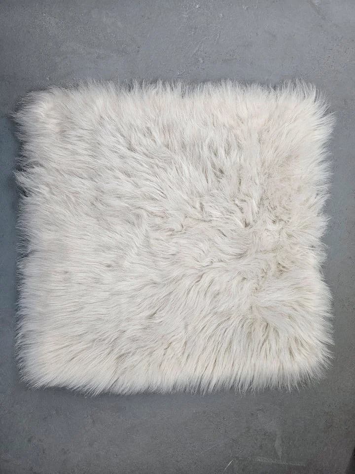Provellus Sitzkissen Vegane Felloptik 40x40 cm Weiß - Bild 4