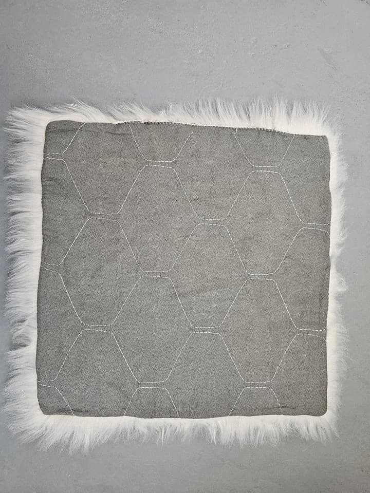 Provellus Sitzkissen Vegane Felloptik 40x40 cm Weiß - Bild 5