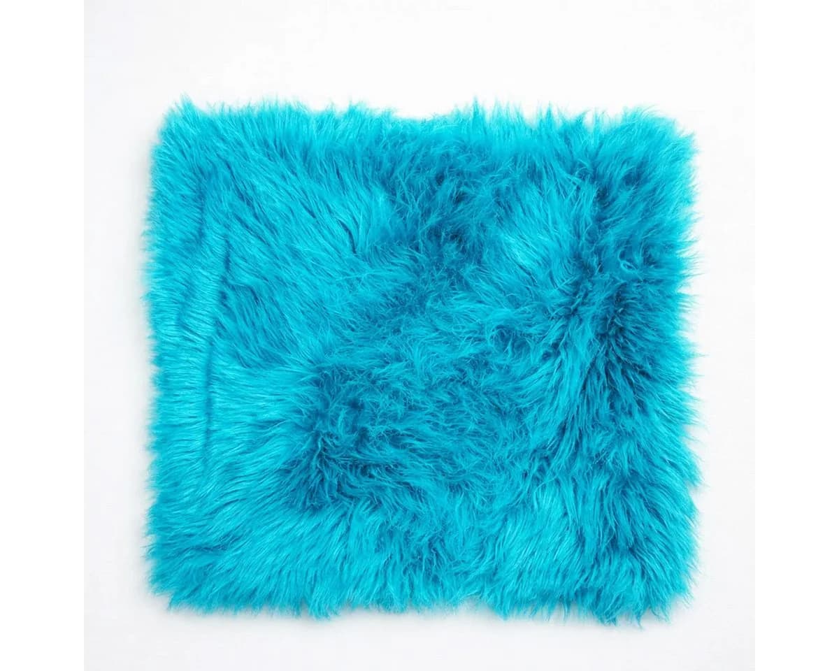 Provellus Sitzkissen Vegane Felloptik 40x40 cm Blau - Bild 2