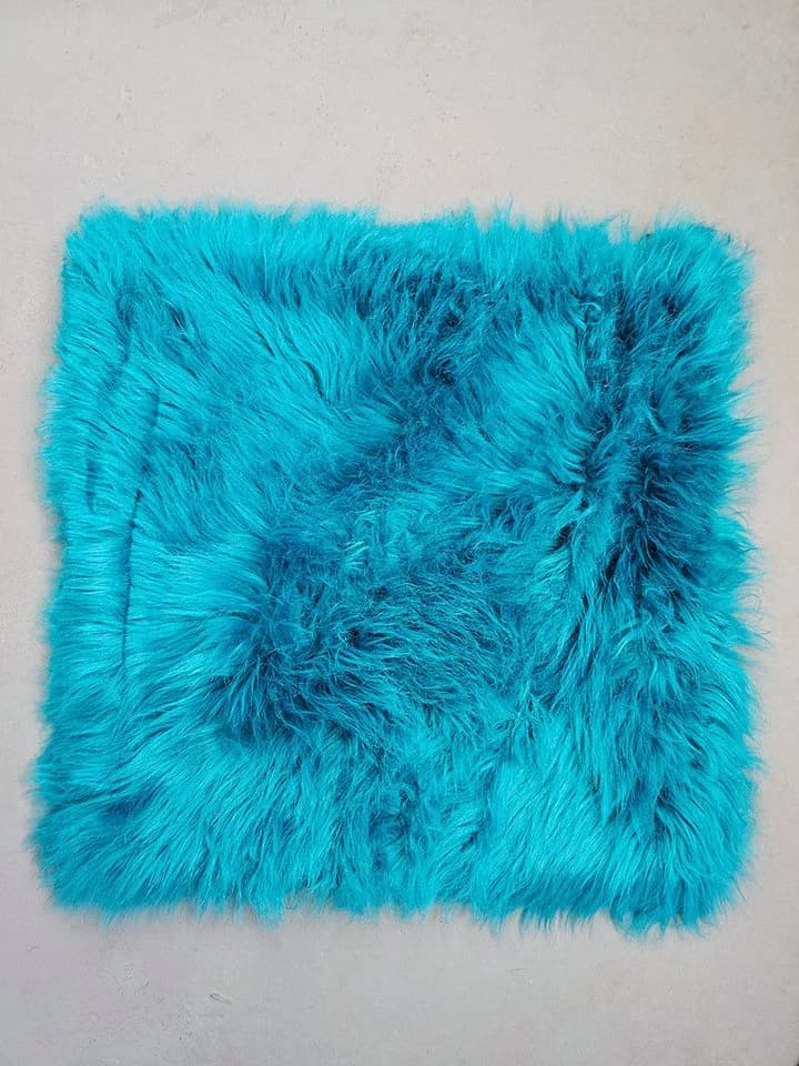 Provellus Sitzkissen Vegane Felloptik 40x40 cm Blau - Bild 4