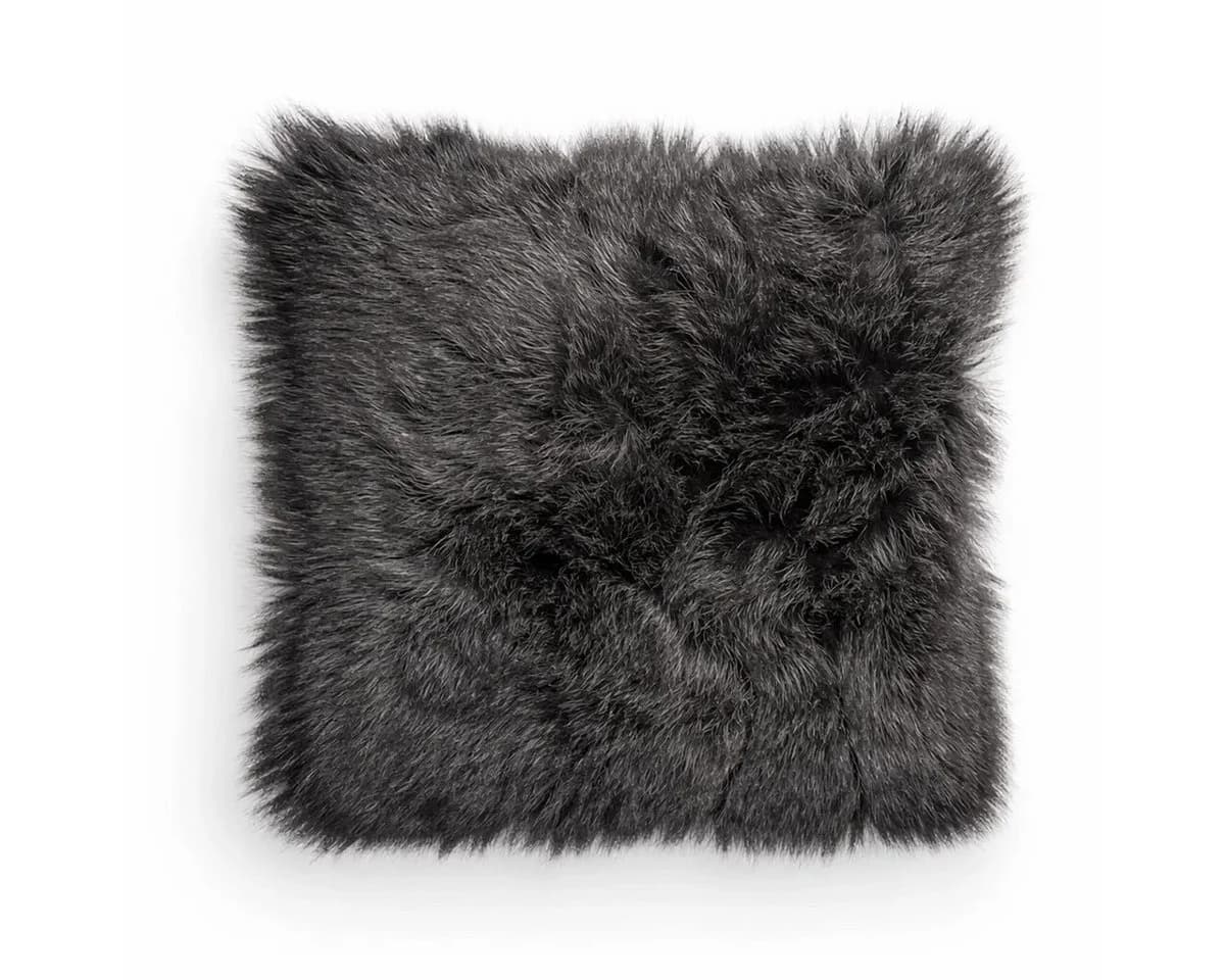 Provellus Sitzkissen Vegane Felloptik Schwarz 40x40 cm - Bild 2
