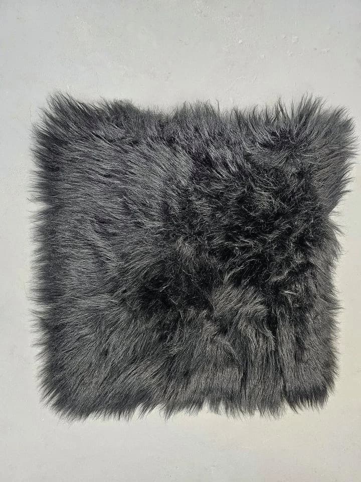 Provellus Sitzkissen Vegane Felloptik Schwarz 40x40 cm - Bild 4