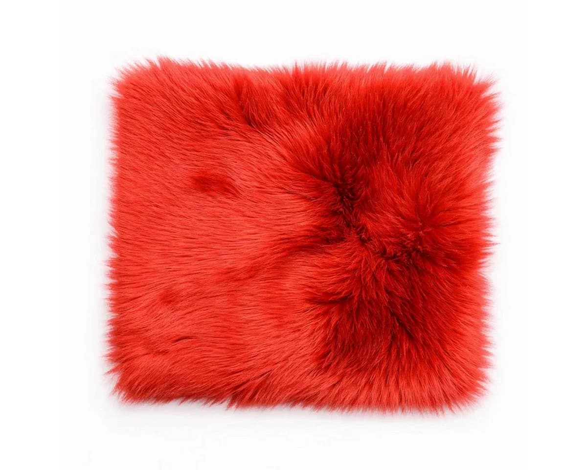 Provellus Sitzkissen Vegane Felloptik Rot 40x40 cm - Bild 2