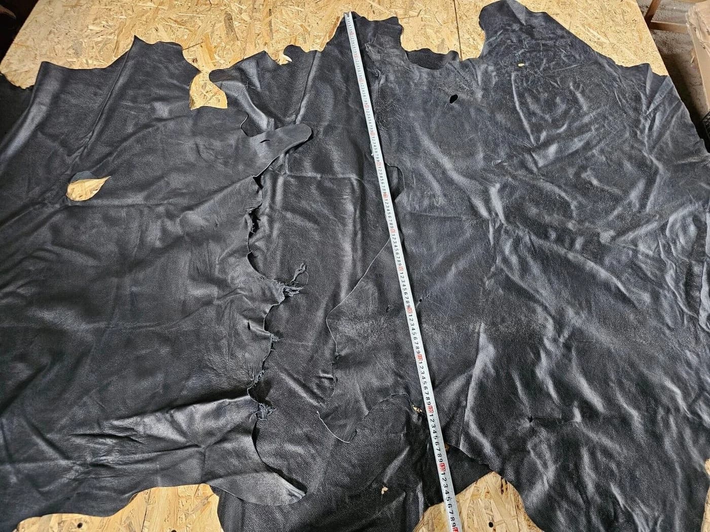 Provellus Lederteppich Ziegenleder Nappa Schwarz 1qm