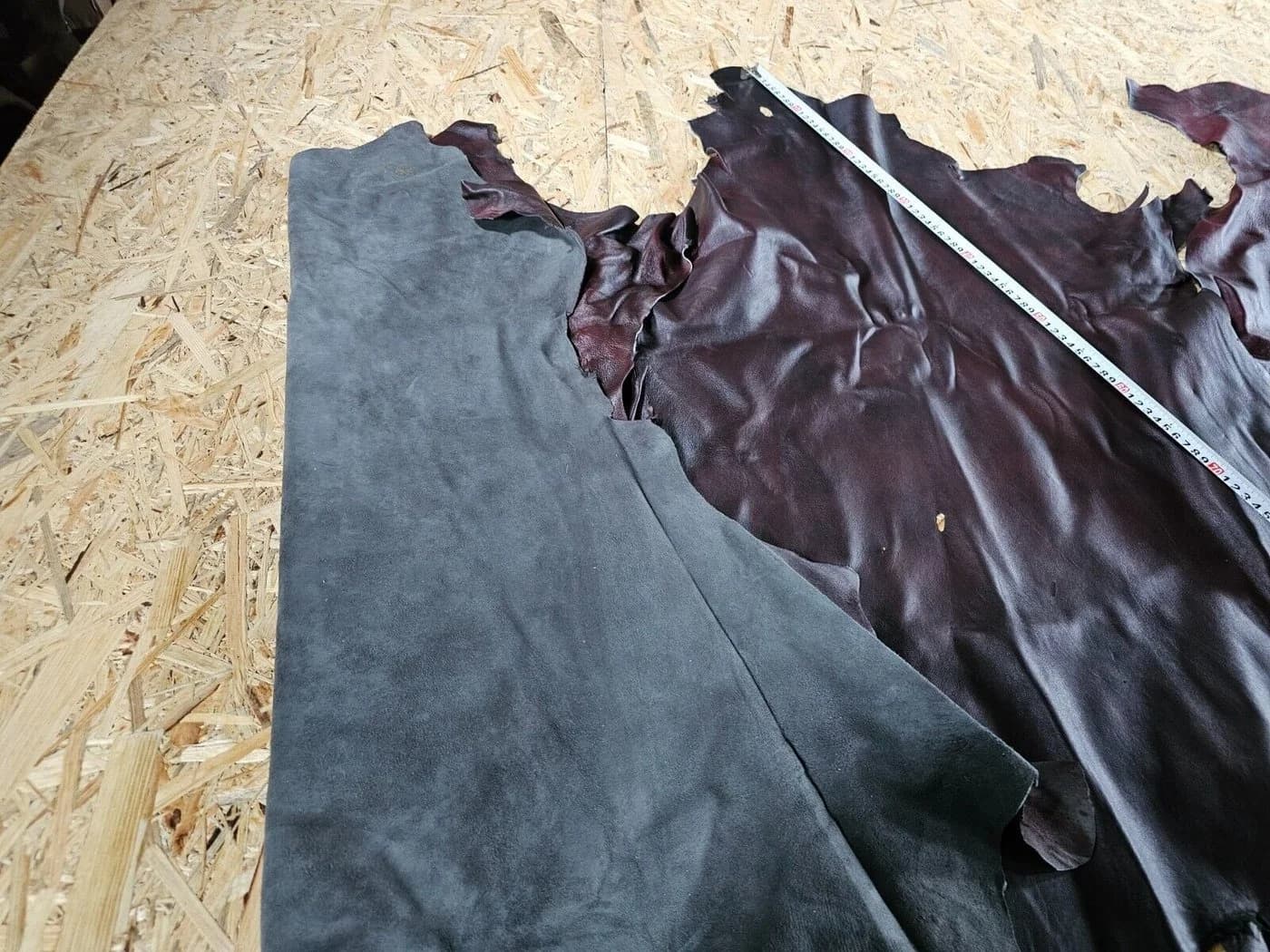 Provellus Lederteppich Ziegenleder Nappa Schwarz-Rot 1qm - Bild 5
