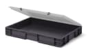 1a-Topstore Aufbewahrungsbox Grau Stapelbar mit transparentem Deckel Bild 1