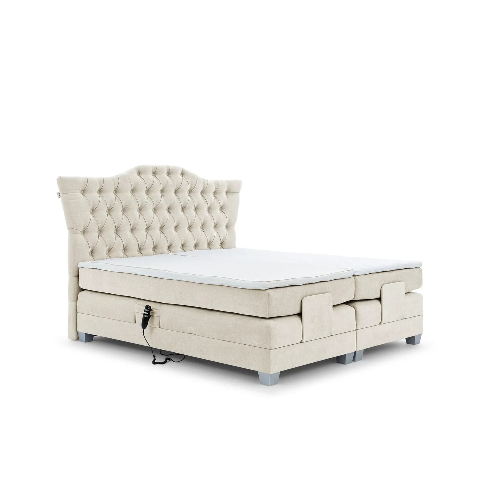Fun Möbel BOXSPRINGBETT Fausto Elektrisch Weiß