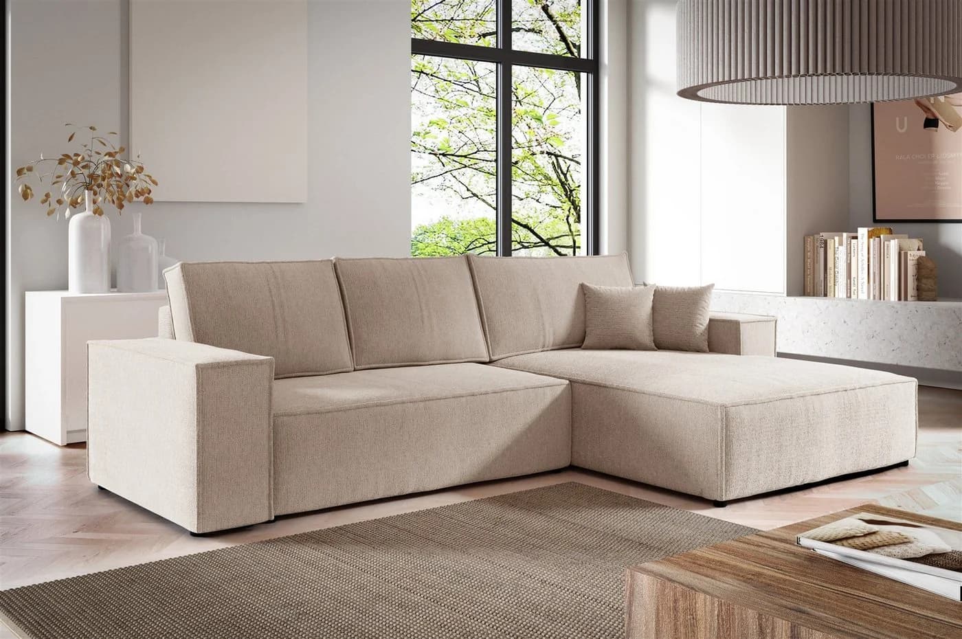 Fun Möbel Ecksofa CORUNIA Schlafsofa Stoff Aragon Bettkasten - Bild 2