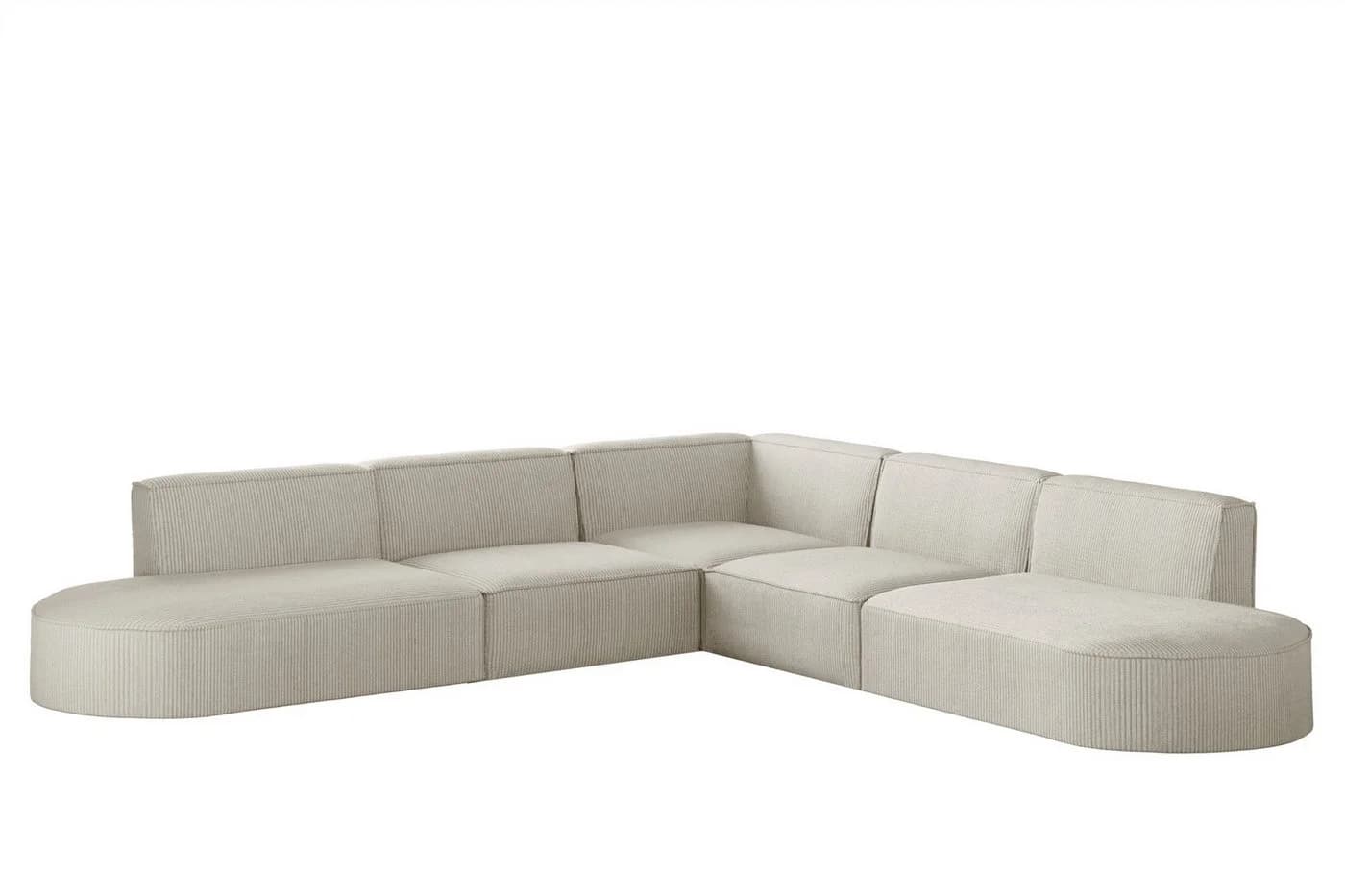 Fun Möbel Ecksofa PALMA Universal Beige Holz