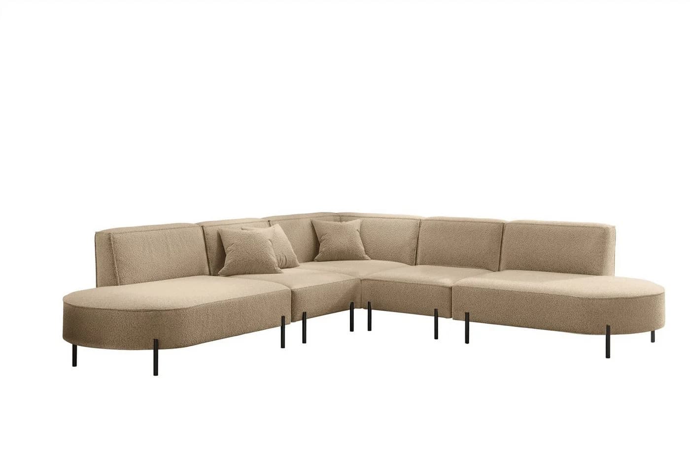 Fun Möbel Ecksofa VALENCIA Universal Stoff Rundumbezug