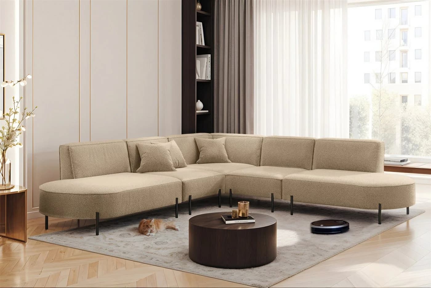 Fun Möbel Ecksofa VALENCIA Universal Stoff Rundumbezug - Bild 2