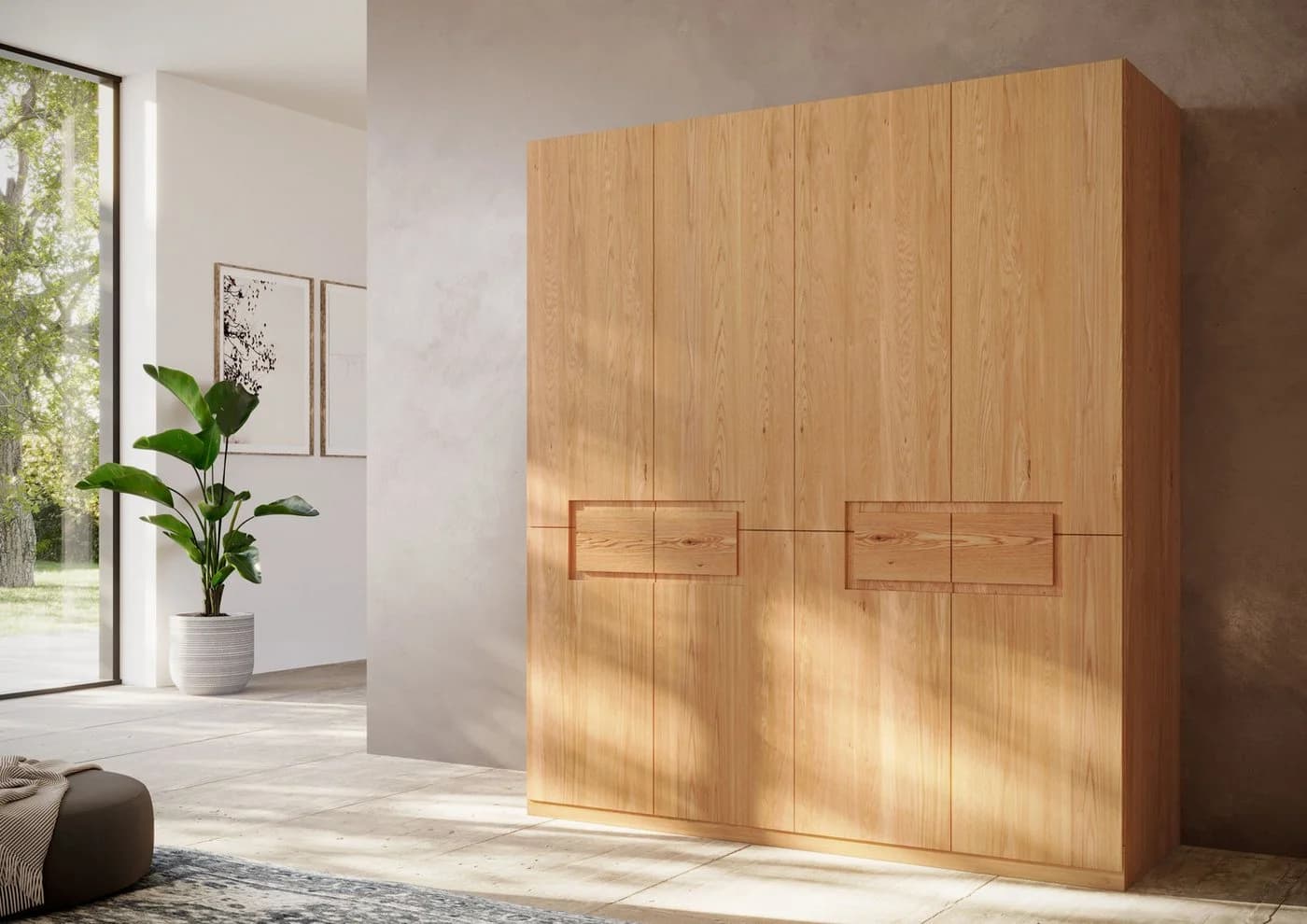 Home Affaire Kleiderschrank Léopoldine Massivholz Kernbuche Braun - Bild 2