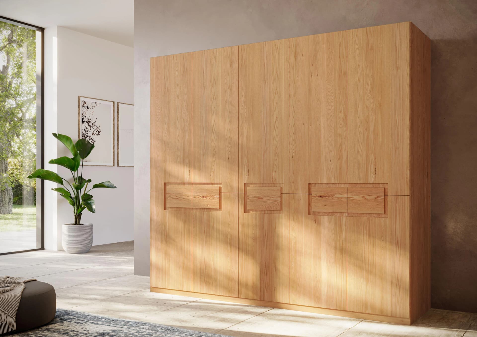 Home Affaire Kleiderschrank Léopoldine Massivholz Kernbuche Braun