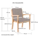 Schwerlaststuhl 250kg Massivholz mit Armlehnen Bild 3