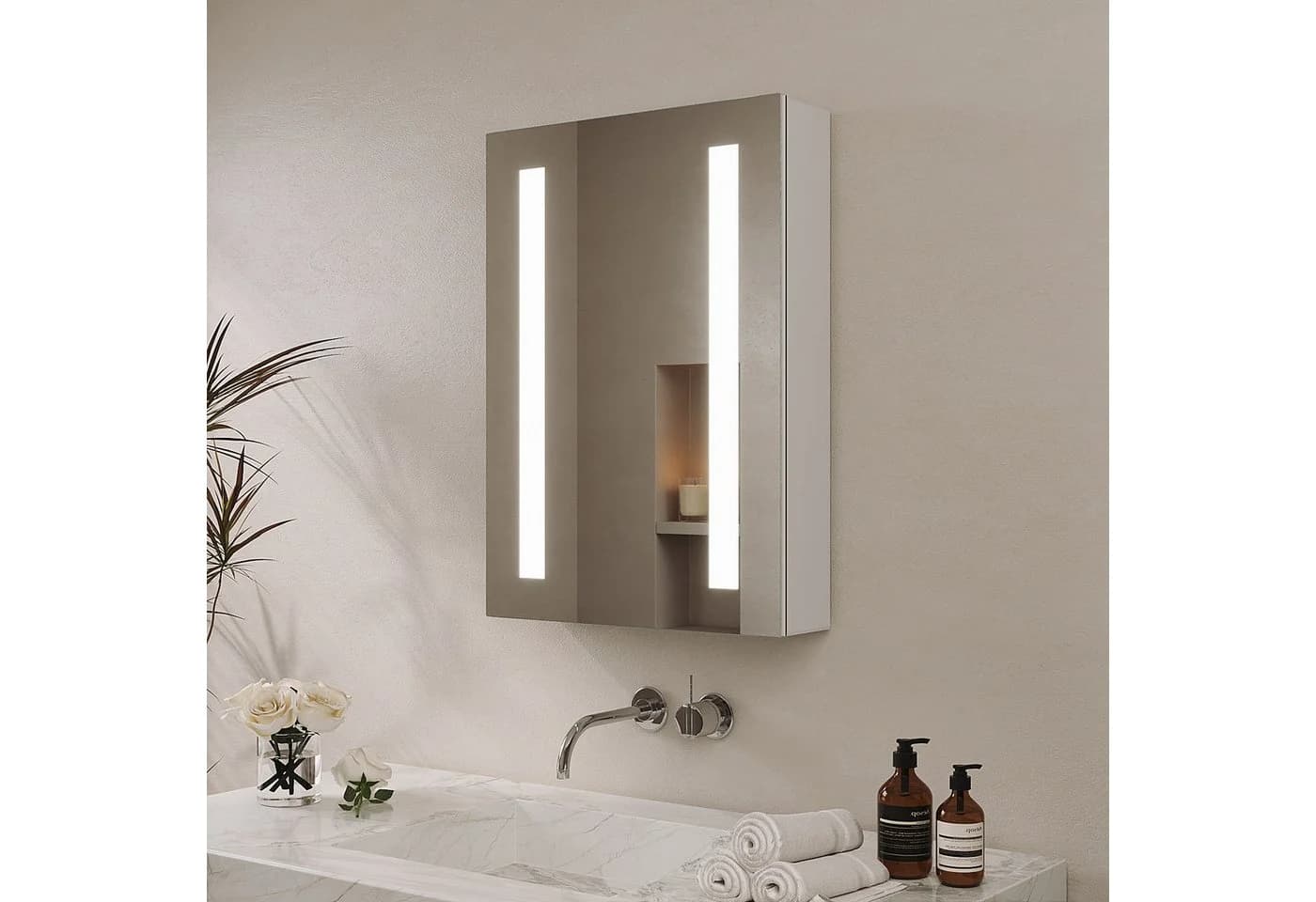 AQUABATOS Badezimmerspiegelschrank mit LED, IR-Sensor & Soft-Close - Bild 2